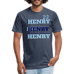 HENRY Fitted Cotton/Poly T-Shirt - heather navy