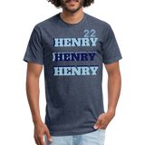 HENRY Fitted Cotton/Poly T-Shirt - heather navy