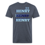 HENRY Fitted Cotton/Poly T-Shirt - heather navy