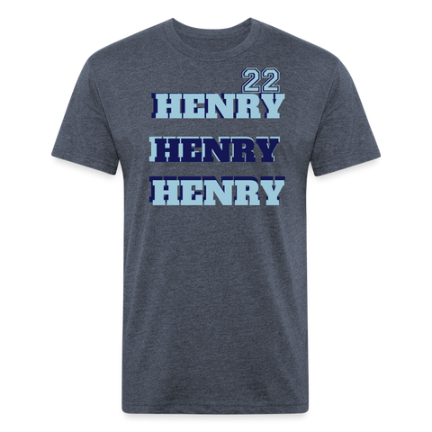 HENRY Fitted Cotton/Poly T-Shirt - heather navy